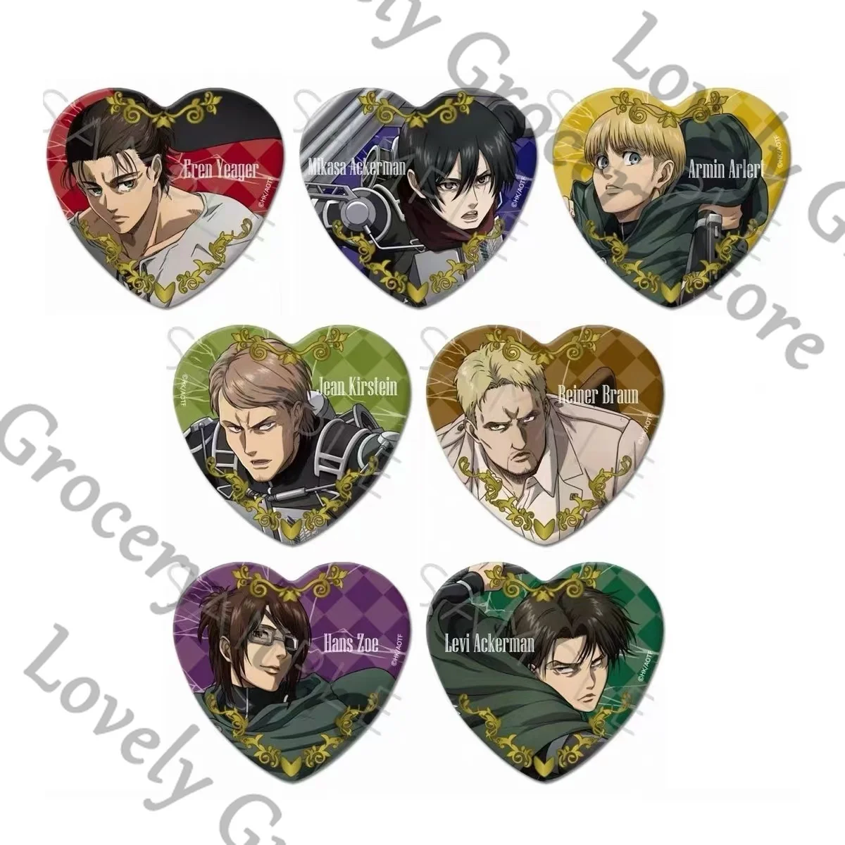 アニメ進撃の巨人エレンイェーガーミカサ・アッカーマンライナーブラウン進撃の巨人アルミンアルルタンジャンカースタインコスプレバッジギフト