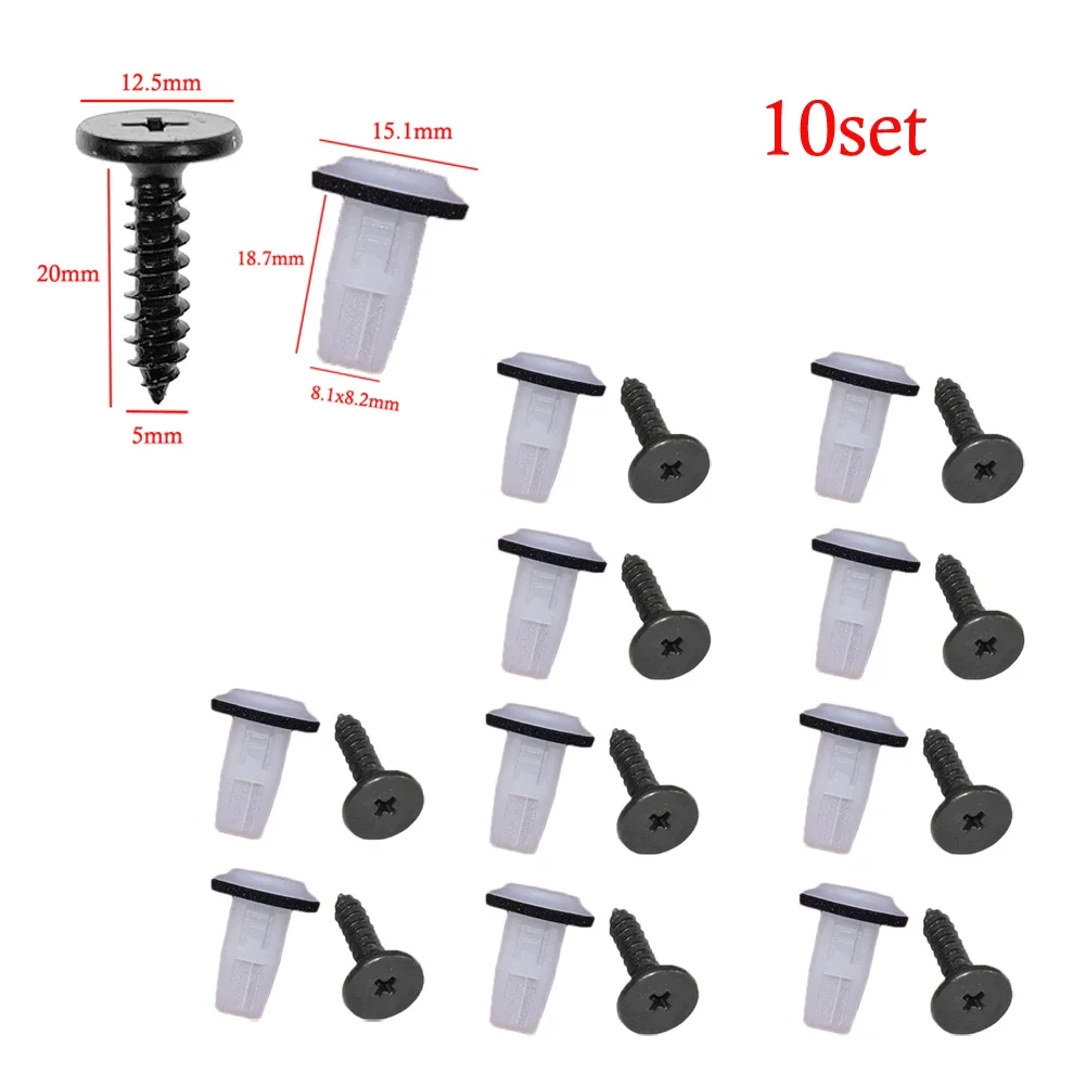 

10PCS Car Wheel Arch Fender Lining Screw Grommets Clips Screw Nut For Honda 90664STKA01/90103TA0000 Accessories