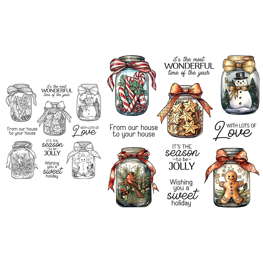 Mangocraft Christmas Series Clear Stamp Sweet Candy Bottles DIY Scrapbooking Supplies Silicone Stamp For Cards Albums Decor