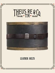American Style Retro Leather Belt with Shield Buckle Wide 35cm Versatile Universal Copper Clasp Smooth Surface for Men And Women
