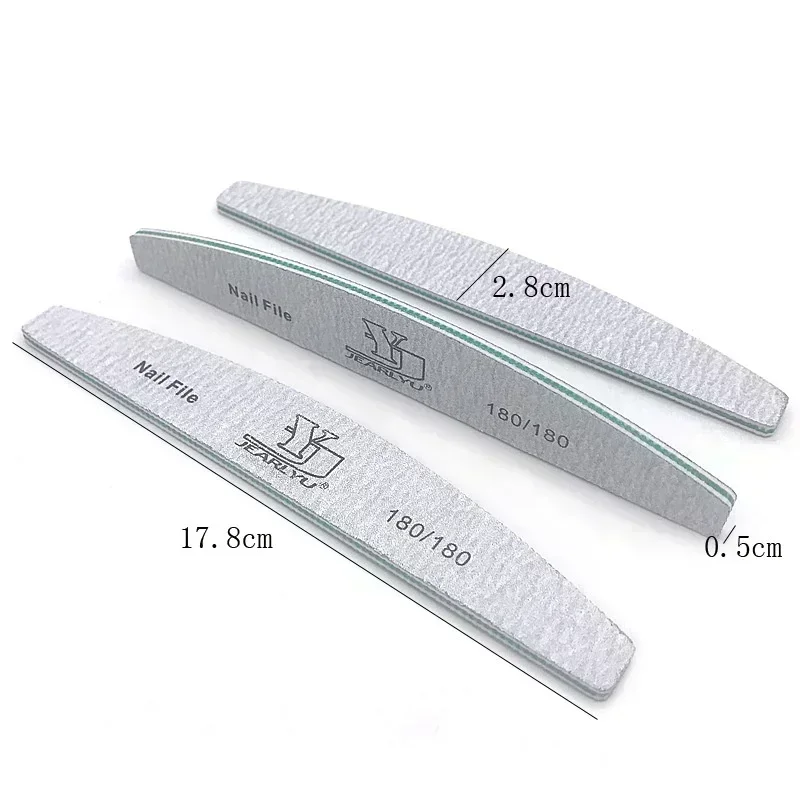 1Pcs Nagelvijl 80 100 150 180 240 Grit Nail File Moon Style Nail Polish File Set Limes A Ongles Professional Nails Files