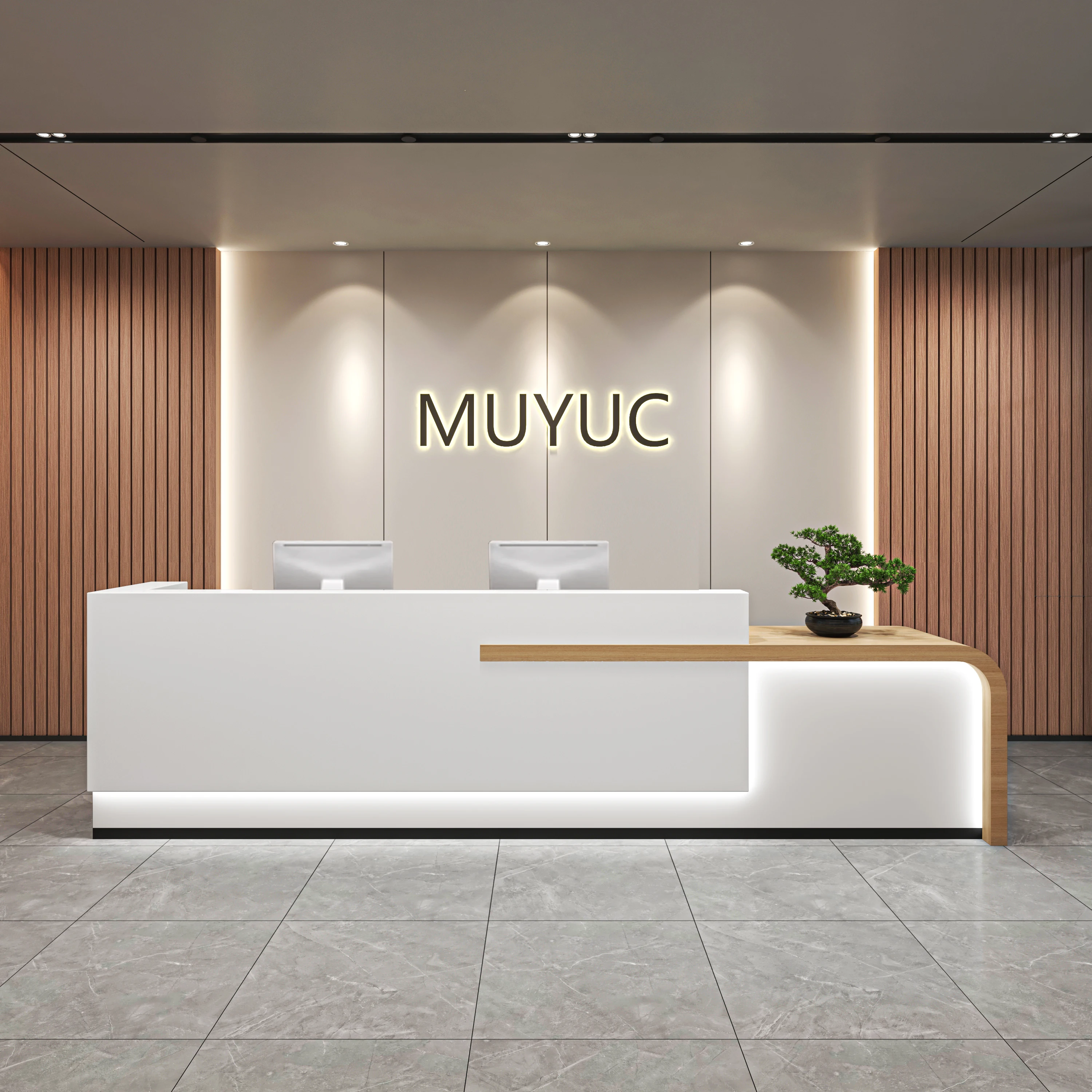 دراسة الرجعية Ampown مكتب الاستقبال مكتب التجميل الجمال مكتب الاستقبال مخزن مكافحة Mostrador دي Tienda الأثاث التجاري #5