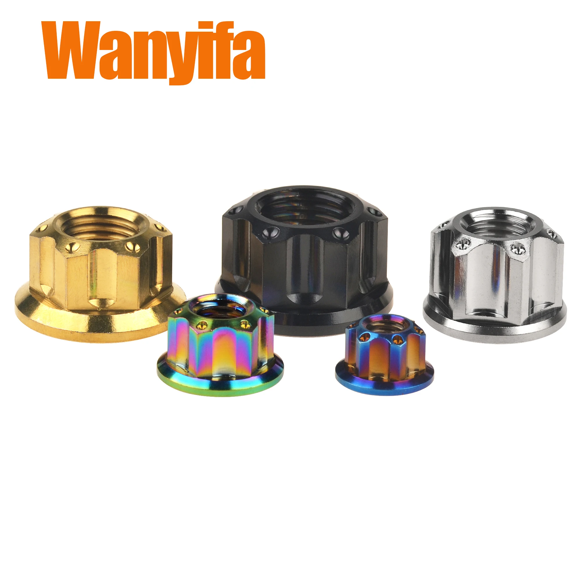 Wanyifa dado in titanio M6/M8/M10/M12/M14/M16 tappo a bullone fantasia per accessori moto 6 pezzi