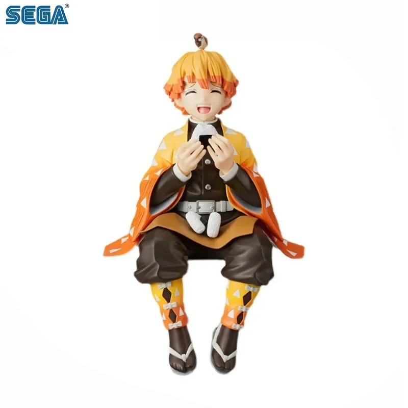 Figuras de acción de Sega Demon Slayer para niños, juguetes originales de Agatsuma Zenitsu Noodle Stopper, comer bolas de arroz, regalo, 15cm