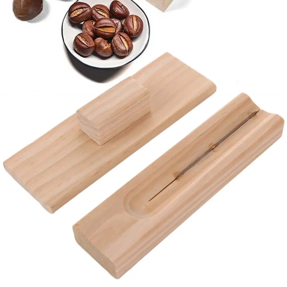 Household Wooden Chestnut Opener Manual Safe Nut Opener Convenient Anti Slip Water Hyacinth Peeler Open Chestnut