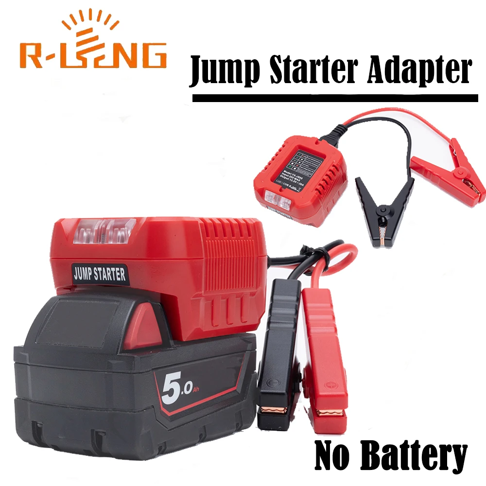 Car Jump Starters Adapter for Milwaukee 18V Lithium Battery Booster Car Cable Emergency Power With Clip Auto Accessories
