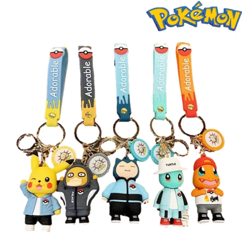 pokemon-modelo-pikachu-psyduck-snorlax-chaveiro-mochila-pingente-decoracao-anime-charmander-squirtle-colecao-figura-brinquedo