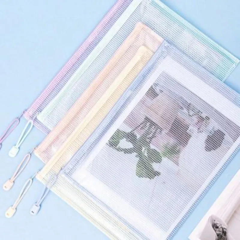 A4 Plastic Zipper File Bag, 5-Piece Set, Cross Stitch and Puzzle Storage Bag, Travel and Office Supplies Storage Bag image 5