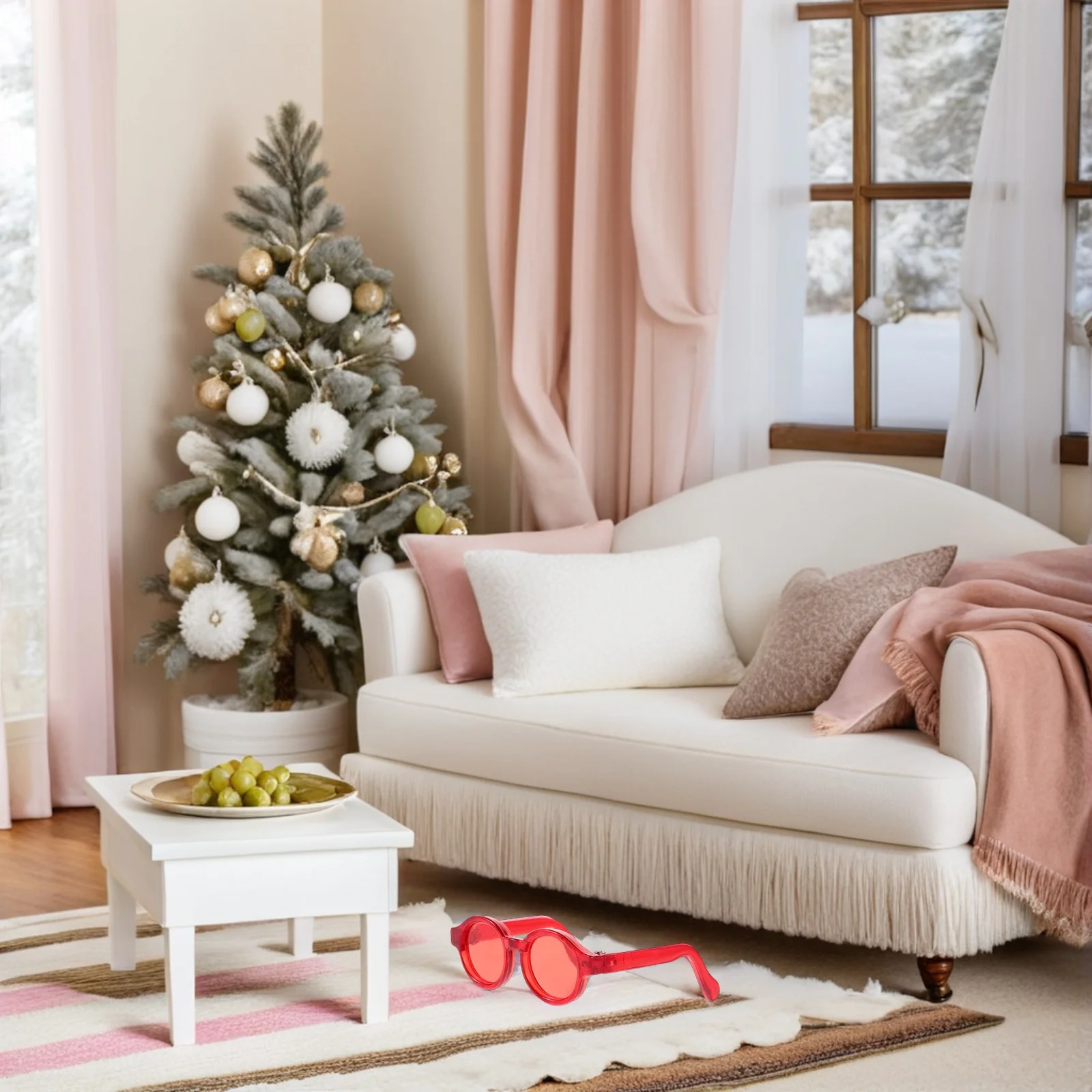 8 stücke Kinder Zubehör Mini Puppenhaus Gläser Runde Rahmen Bunte Linse Für Dress Up Stofftier Handwerk Requisiten