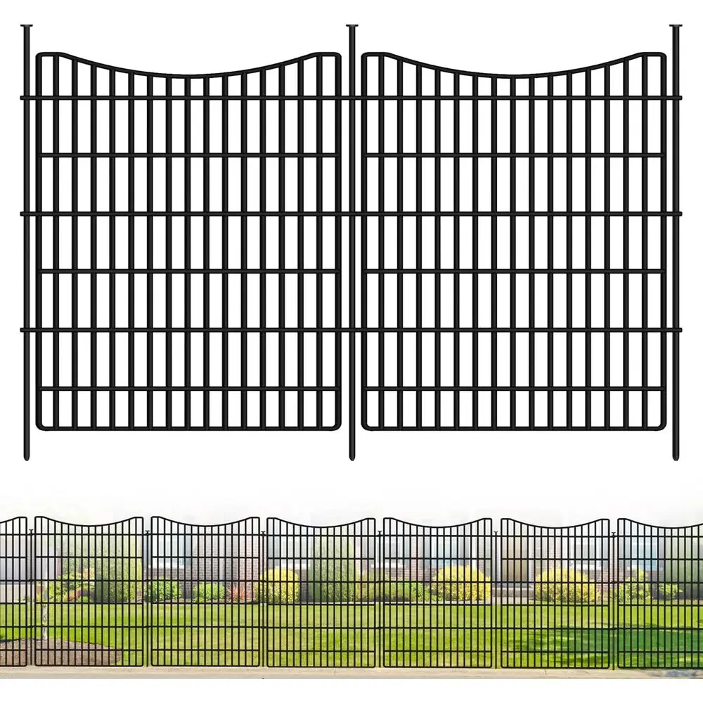 

12 Panels Garden ence Animal Barrier, 33 in(H) X 26 t(L) Dog ence Outdoor or Yard, Tall Metal encing with Ground Stakes, Tempora
