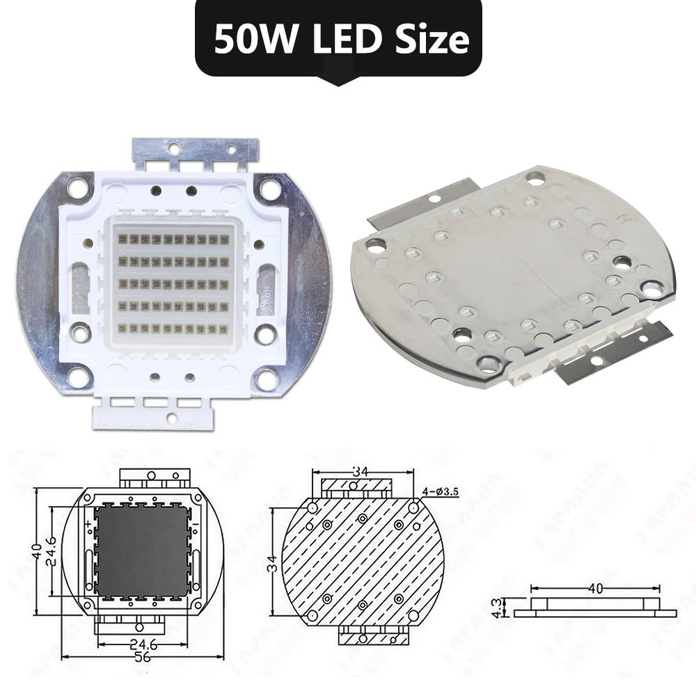 A Kit 50W IR Infrared Lamp LED Matrix 730nm 850nm 940nm Chip Diode Light+ Driver+Heatsink+Lens reflector For Night Vision Camera