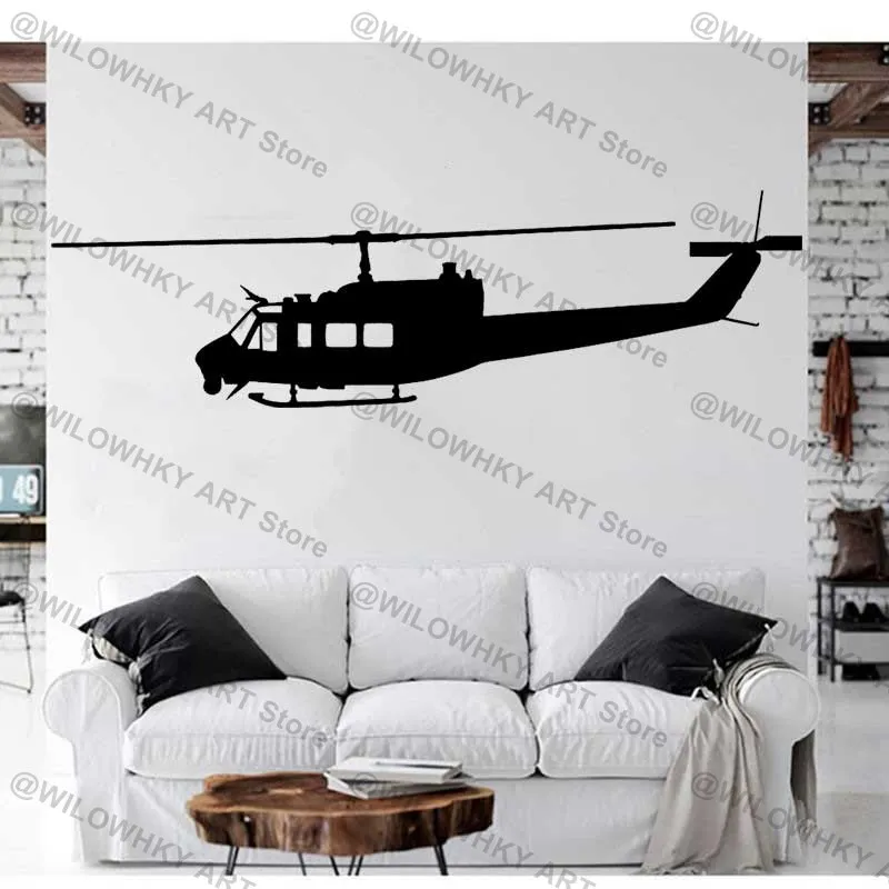 Military Aviation Aircraft Helicopter Sticker Bell 412 Helicopter Room Bedroom Car Decoration Vinyl Wall Sticker Decal Gift