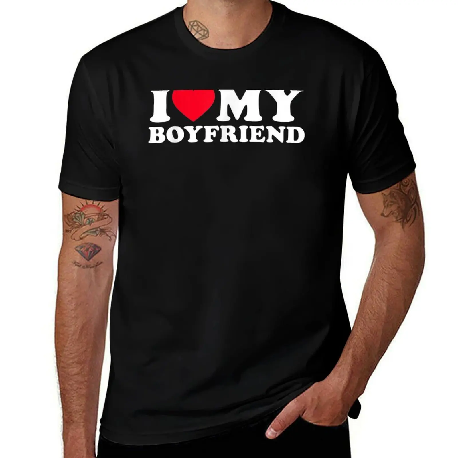 

I Love My Boyfriend Shirt I Heart My Boyfriend Shirt BF T-Shirt vintage t shirts summer 2025 mens t shirt graphic