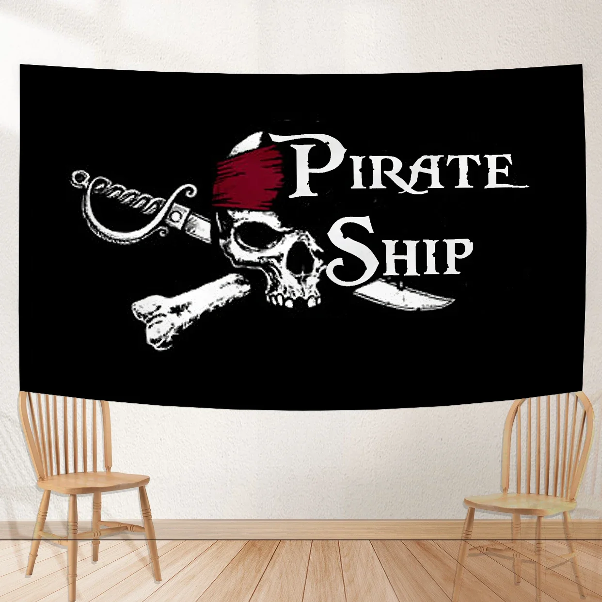 aerlxemrbrae 90x150cm Large Skull Crossbones Pirate Flag Jolly Roger Hanging Pirates Room Decoration Tapestry boho decor