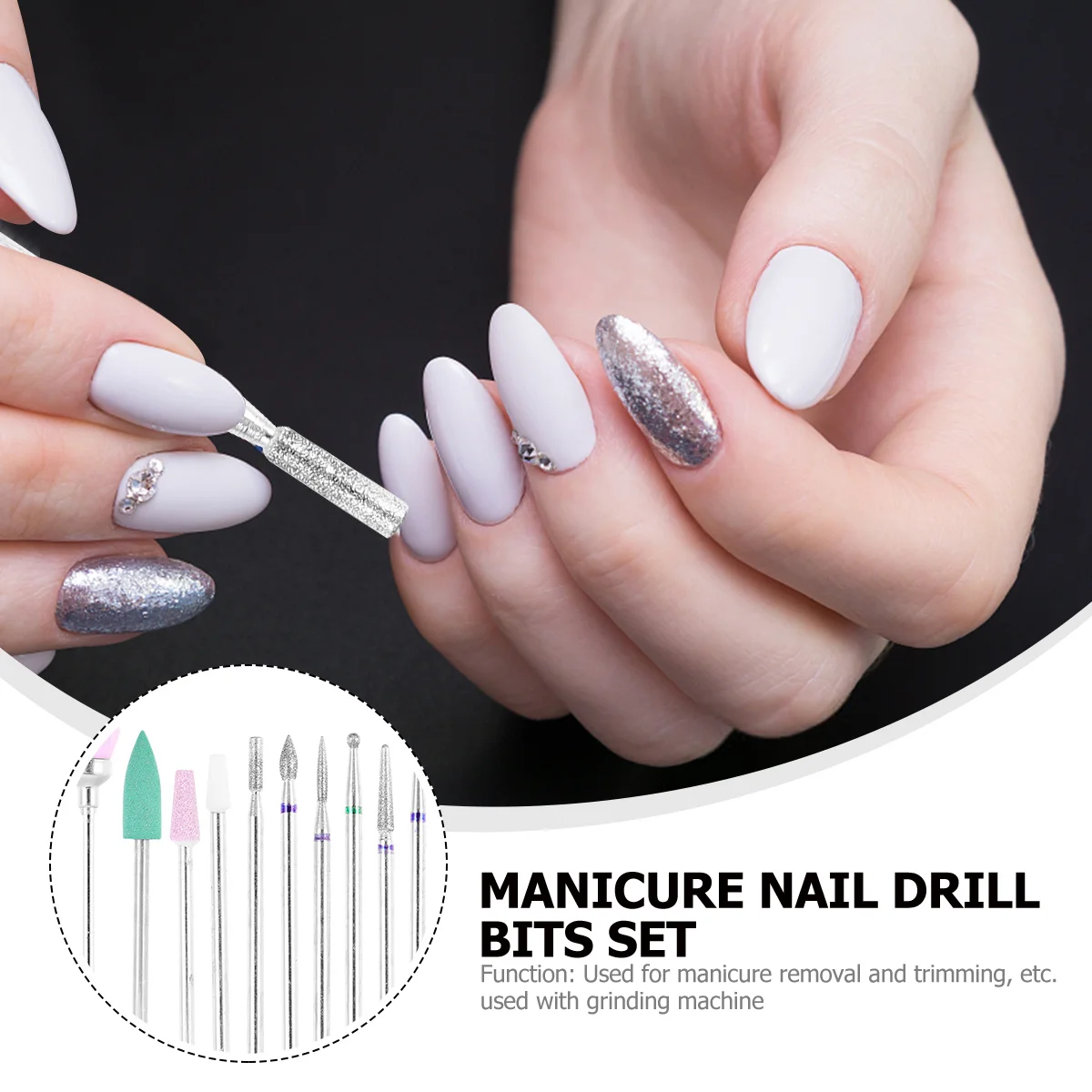 1Set New Nail Drill Bits Set Sturdy Durable Wide Application Range Remove Dead Skin Polish Grind Nails Perfectly