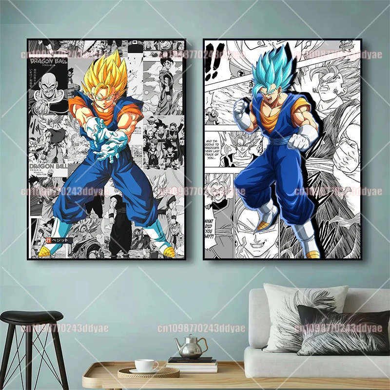 

Детские подарки для спальни, тренажерного зала, игровая комната, художественное украшение, печатная картина на холсте, аниме Dragon Ball, HD Гоку Вегета, постер