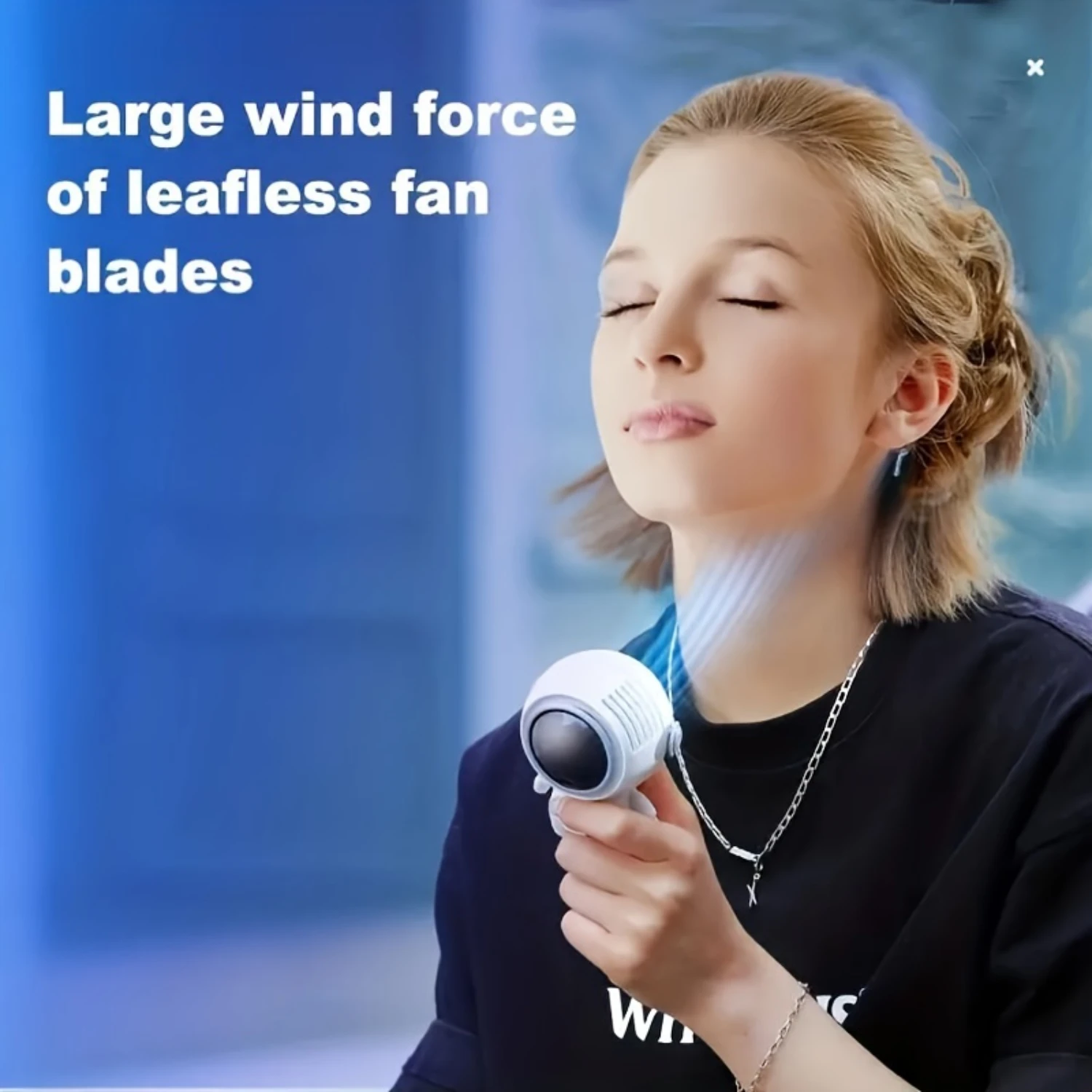 Portable Astronaut Neck Fan, Mini Handheld USB Rechargeable, Quiet Bladeless Personal Fan, Leafless Desktop Air Cooler Duct fan