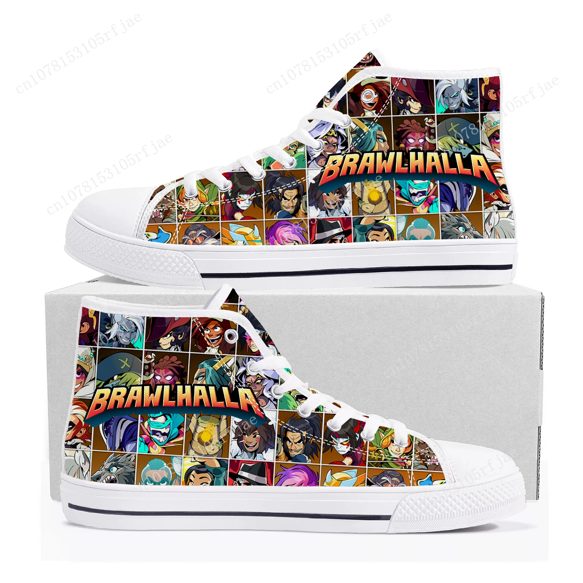 Brawlhalla High Top Sneakers Hot Cartoon Game Mens Womens Teenager High Quality Fashion Canvas Shoes Casual Tailor Made Sneaker