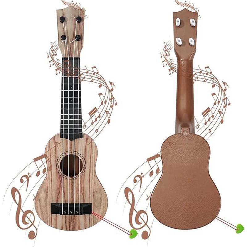 HOT-17In Enfants Ukulele JE4 Cordes Mini JEChildren Instruments De Musique Jouets Avec Médiators Pour Tout-petits Enfants Garçons Bol