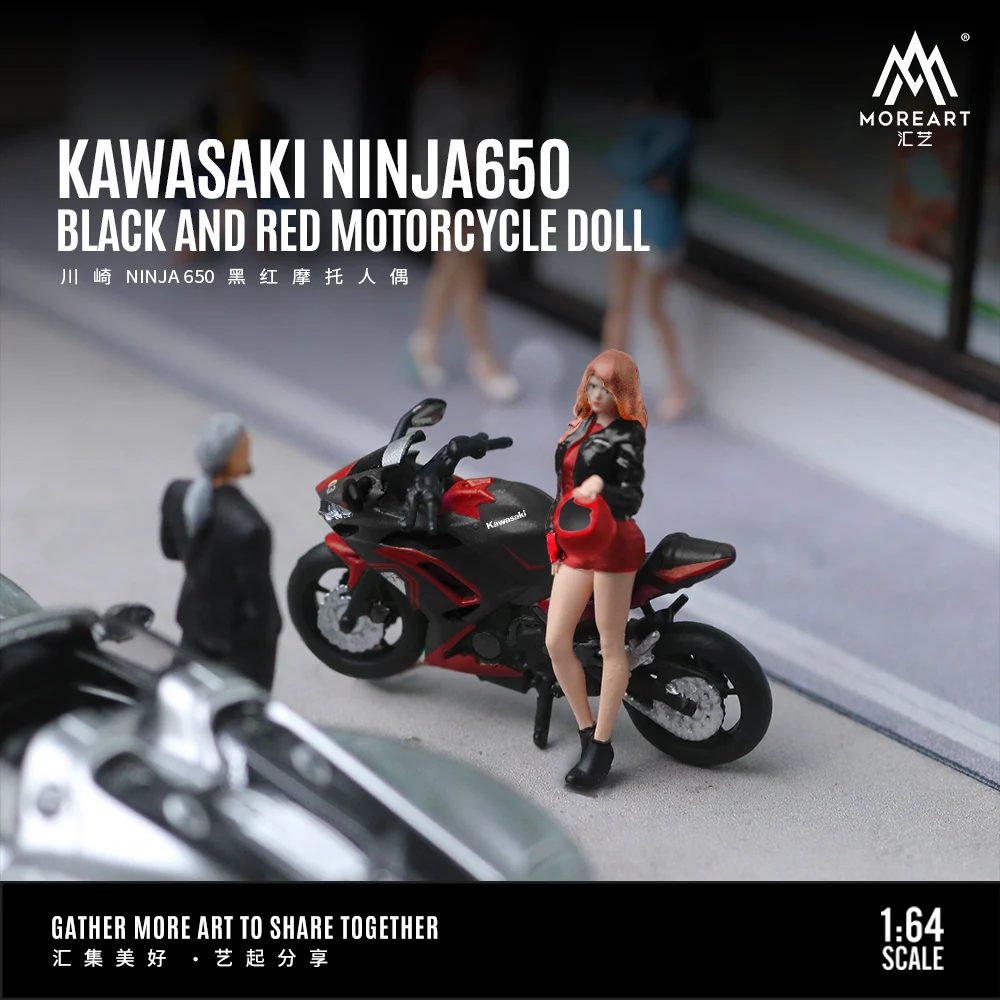 

Pre-order *MoreArt&TimeMicro 1:64 NINJA 650 Black and Red Motorcycle Action figure Set - shipping in December