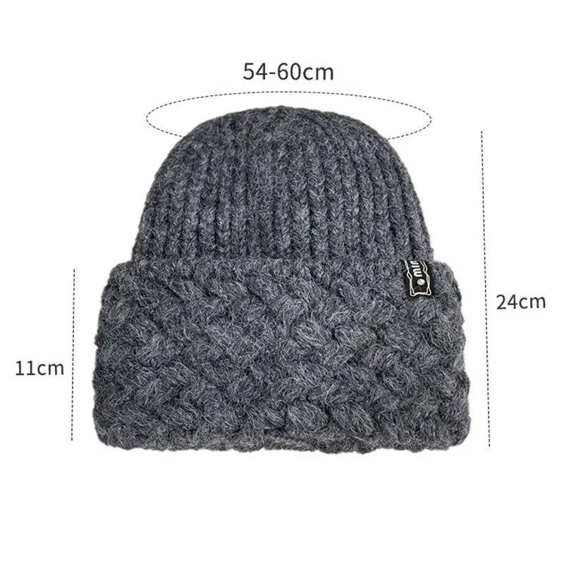 الشتاء الخريف الصوف محبوك قبعة صوفية دافئة غزل الصوف السميك يجعل الوجه يبدو أصغر، ويحافظ على الدفء ويحمي قبعة الصوف الأذن