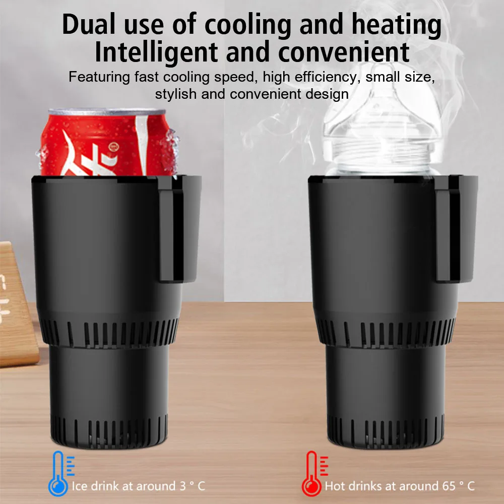 Copo inteligente portátil chaleira de refrigeração rápida preservação do calor garrafa aquecedor água dc 12v carro refrigeração aquecimento suporte copo