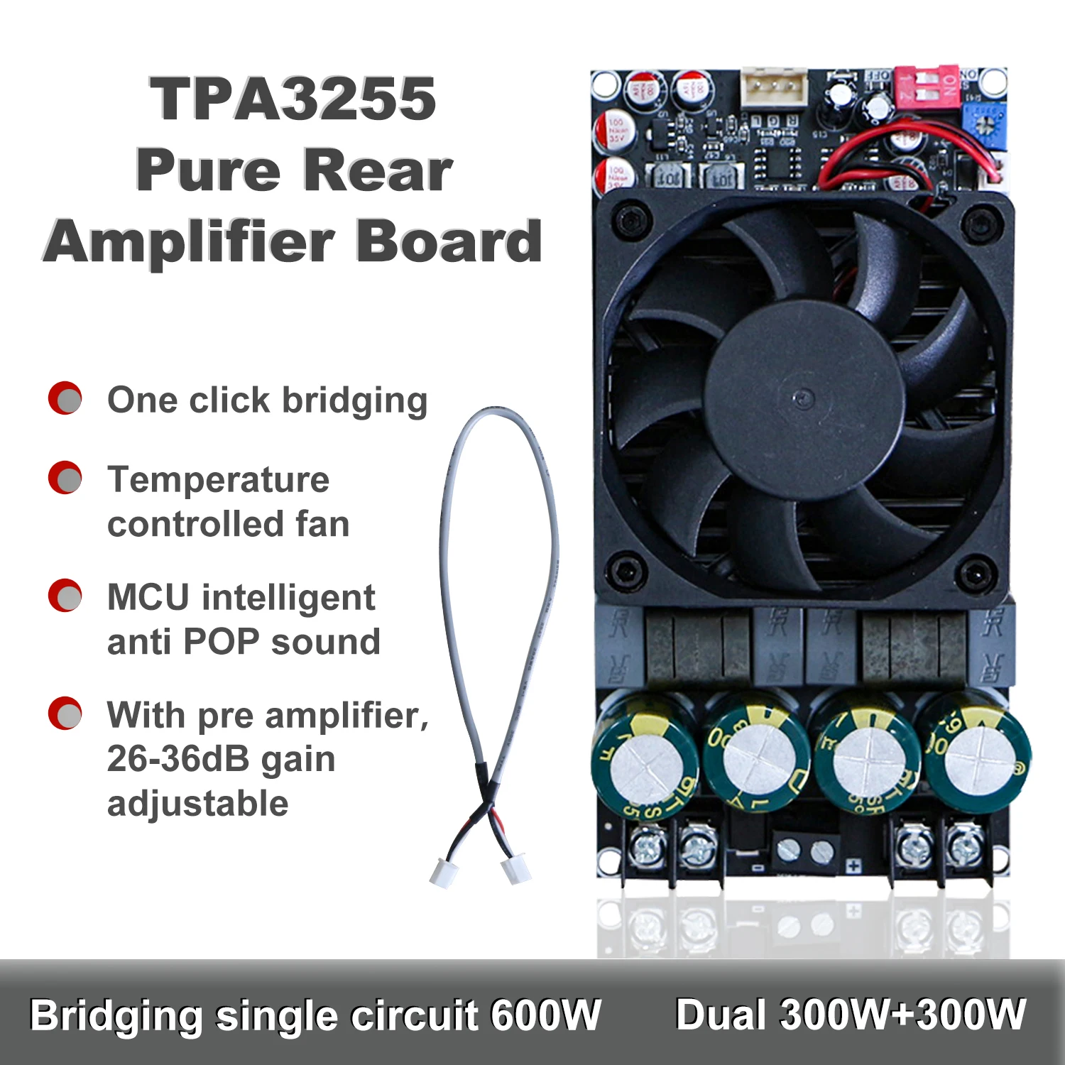 ZK-3002 TPA3255 Pure Rear Level Digital Sound Amplifier Board 300W x2 Bridged Mono 600W Sound AMP Power Amplifier Module