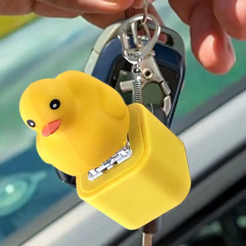 Keyboard Bag Charm Fidget Clicker Small Backpack Ornament Duck Shape Backpack Charm with Light and Sound Stress Relief Toy Gift view 4
