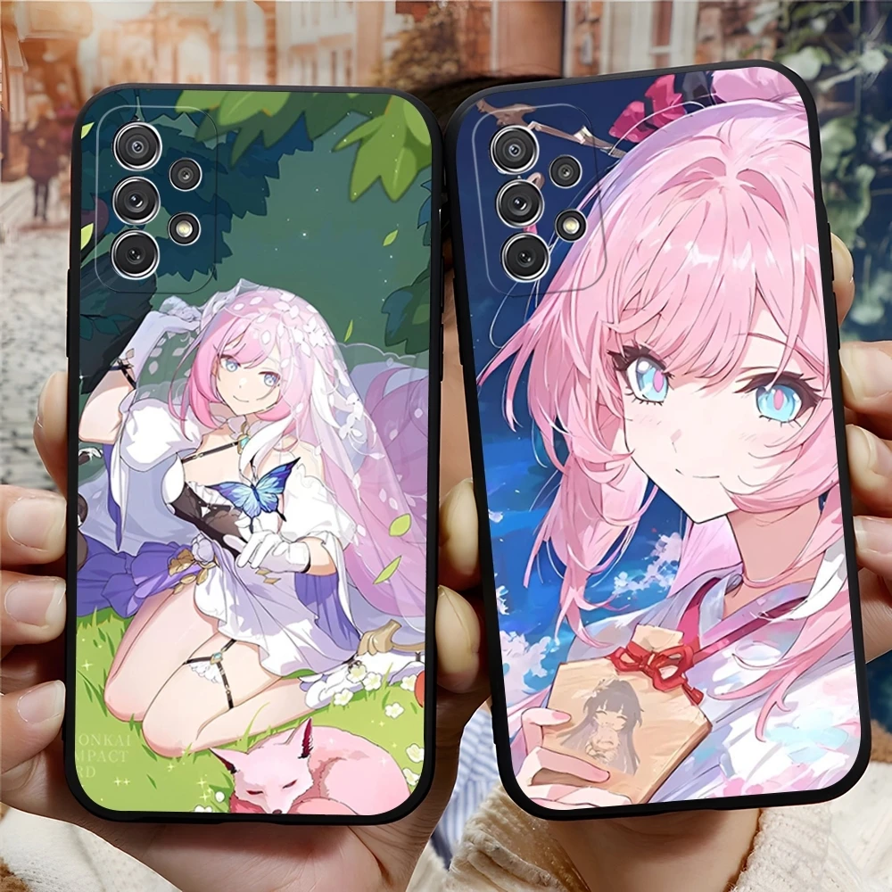 Honkai Elysia Phone Case for Samsung Galaxy S24 S23 S22 S20 S21 Ultra Fe Plus M54 A34 A54 A24 A52 A53 Coque