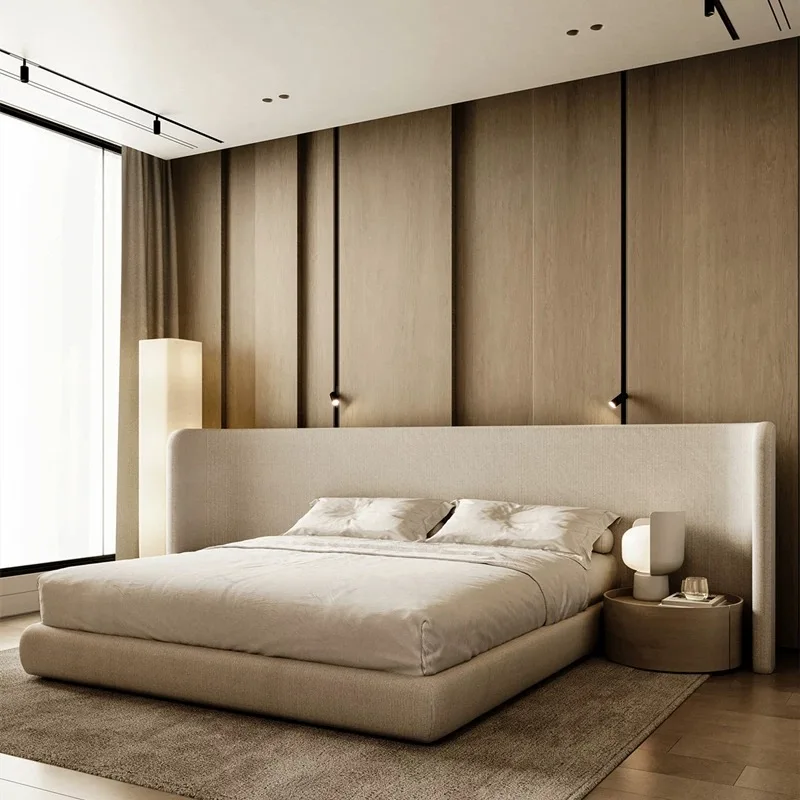 

Bedroom Furniture Velvet Fabric Queen King Size Bed Frame Modern Fashion Upholstered Bed for Home