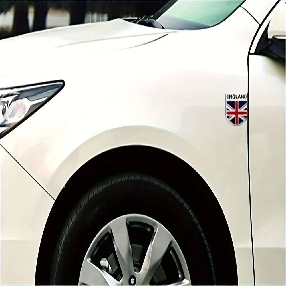 قطعة واحدة من ملصق درع الألومنيوم ذو العلم البريطاني العتيق، مثالي للسيارات والشاحنات والحقائب والمزيد، لتزيين السيارة #6