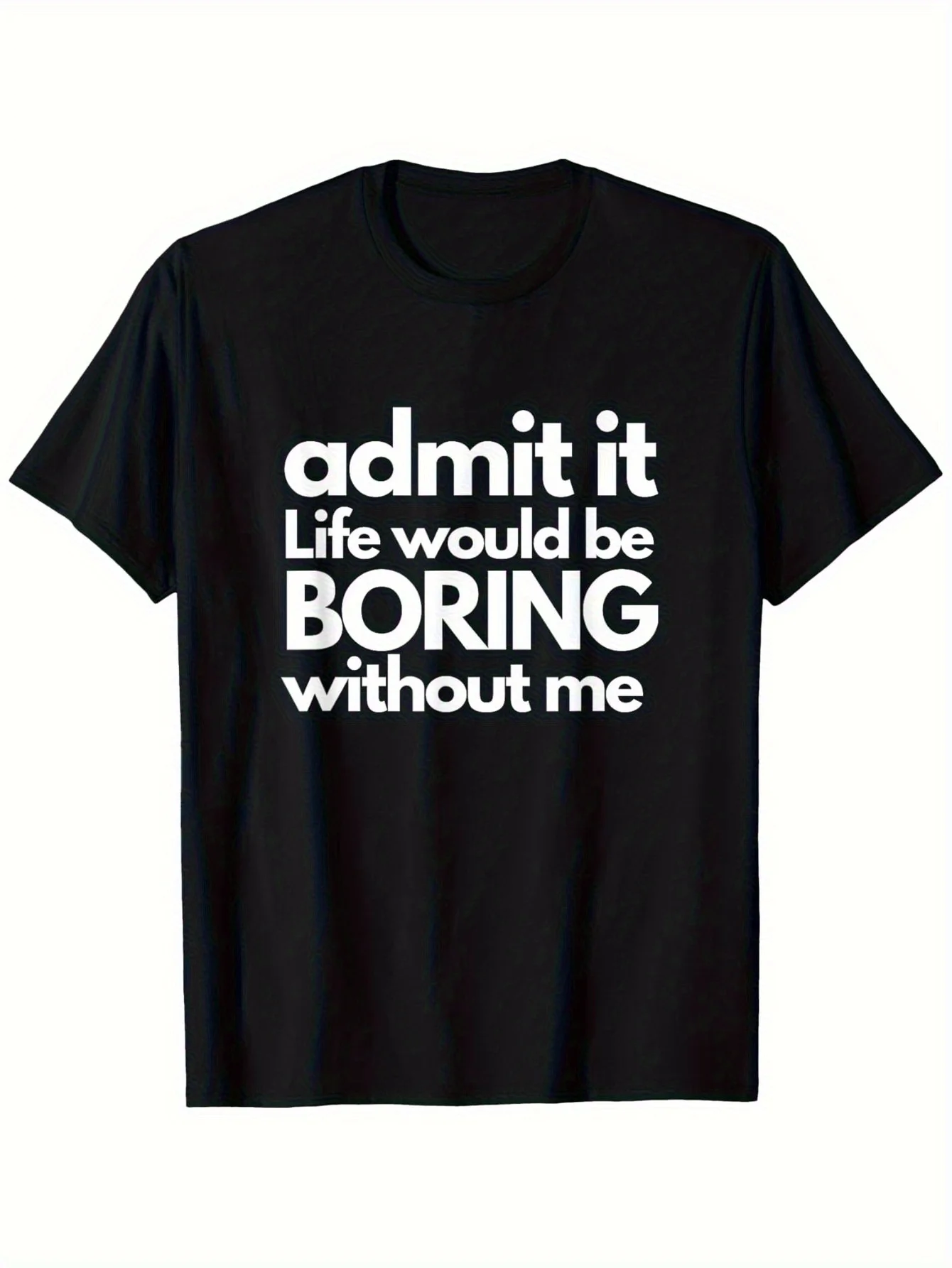 Black 180g 100% Cotton T-Shirt - Loose Casual, Soft Breathable Fabric, Machine Washable, Perfect Father's Day Gift, Classic