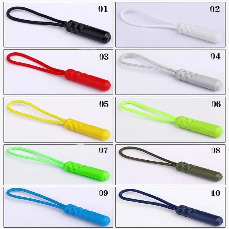 10 pcs/set 10 Color Zippers Pull Puller End Fit Rope Tag Replacement Clip Broken Buckle Fixer Suitcase Tent Backpack Zipper Cord