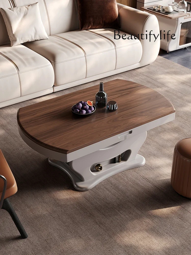 

H45 Italian Light Luxury Living Room Household Small Apartment Multi-functional Lifting Coffee Table Dining Table Dual-purpose