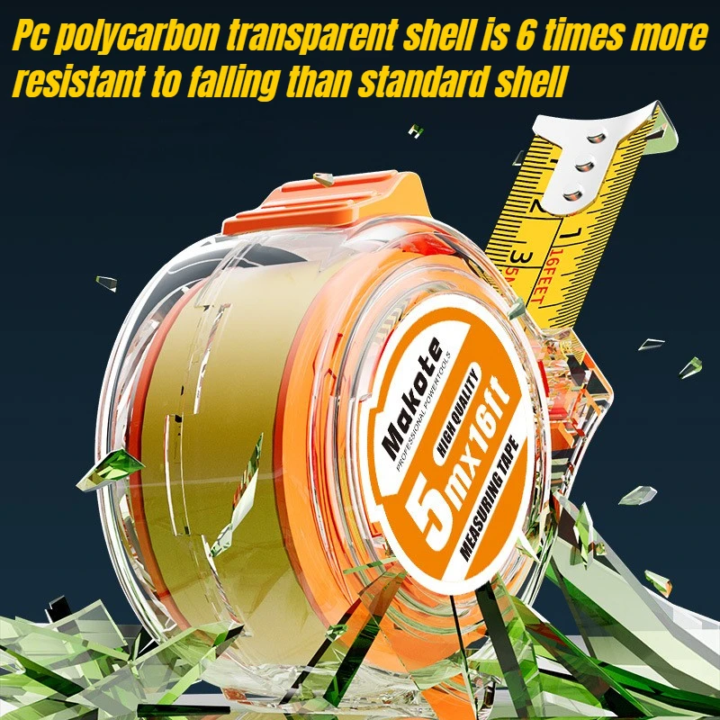 3M5M7.5M Tape Measure Retractable Transparent Metric and Imperial Steel Tape Measure Thick CM/Inch Measuring Tape Measure Tools