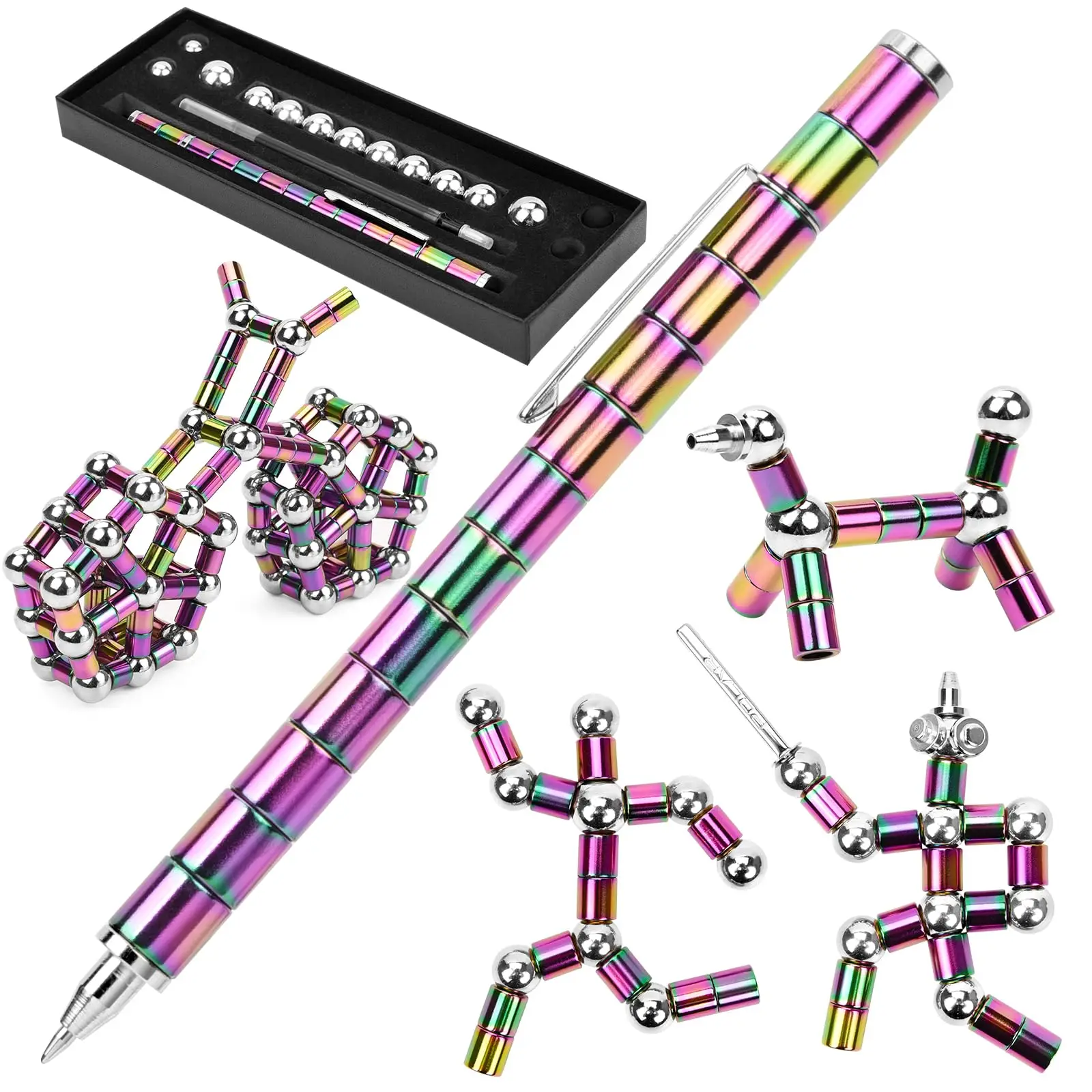 

Fun Magnetic Pen Stress Relieving Multi functional Creative Black Technology Versatile Stress Relieving Magnetic Pen