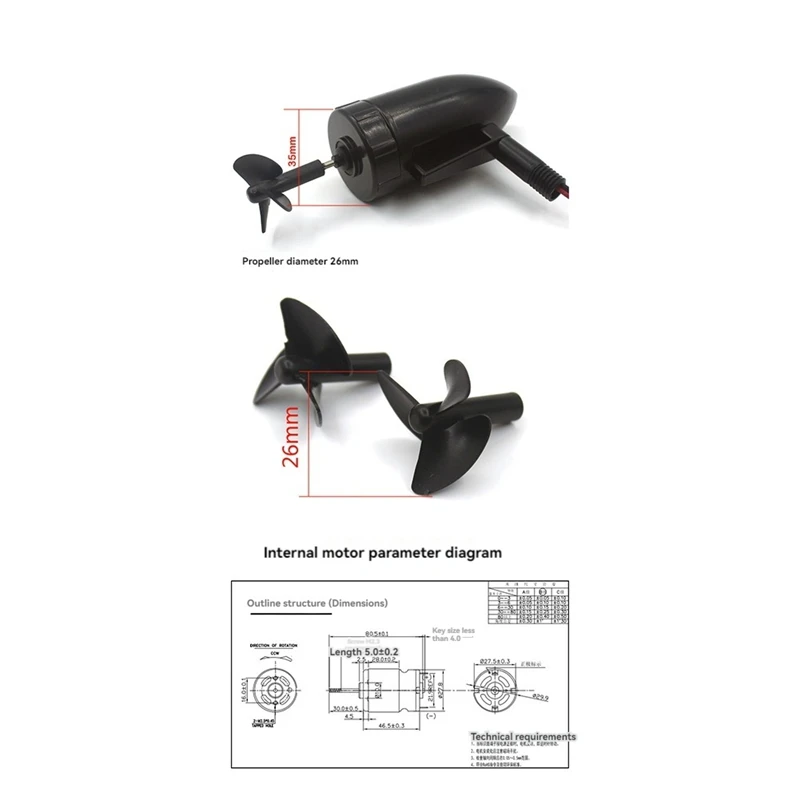 Bait Boat Underwater Motor Propellers Boat Accessories DIY Modified Kits For Flytec 2011-5 Fishing Bait Boat