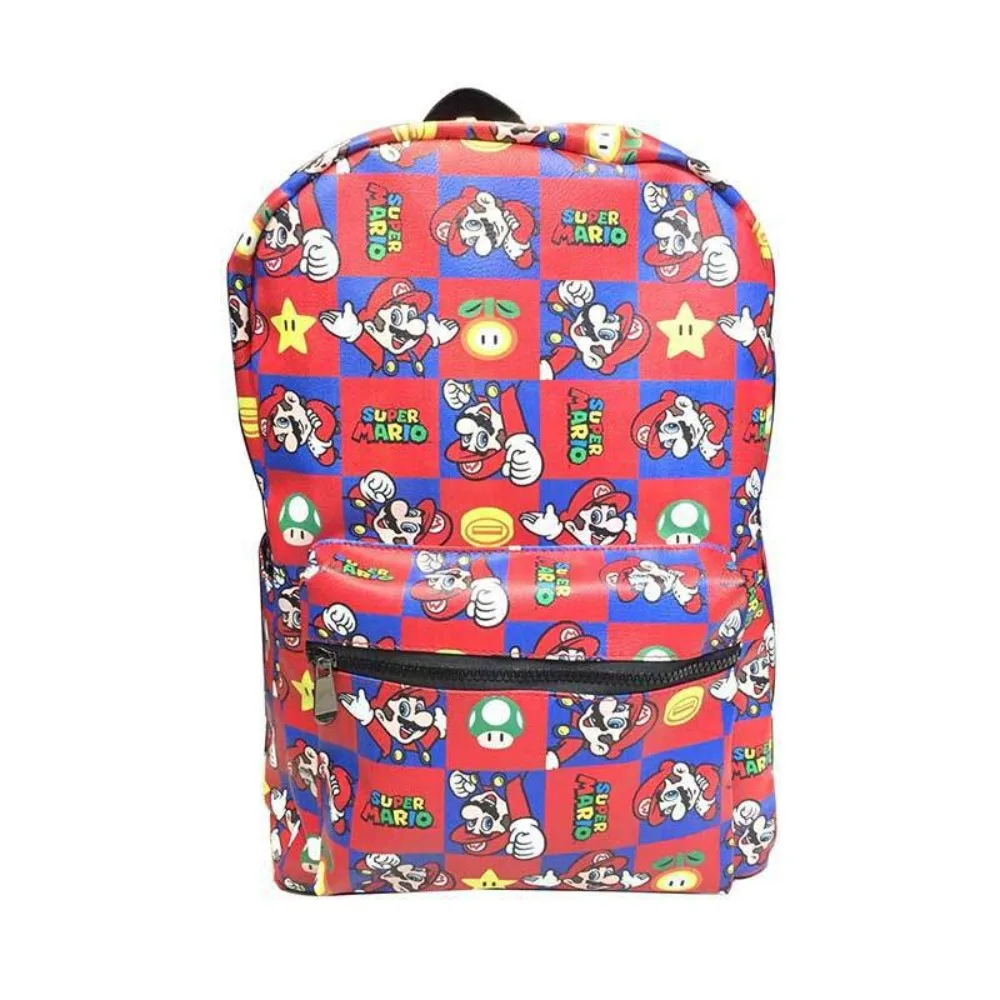Cartoon Mario Fashion Backpack Lightweight and Large Capacity Schoolbag Portable Waterproof Travel Backpack Kids Exquisite Gifts