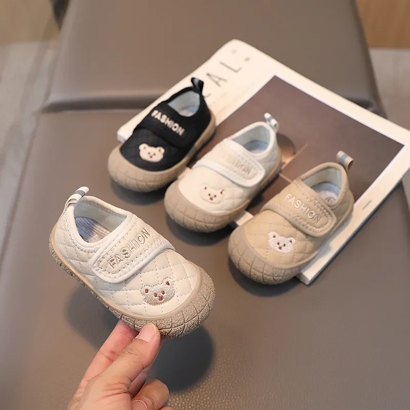 0-3 Years Baby Shoes Soft Flexible Toddler Sneakers Autumn Infant Newborn Anti-slip First Walkers Cute Bear Baby Boy Girl Shoes