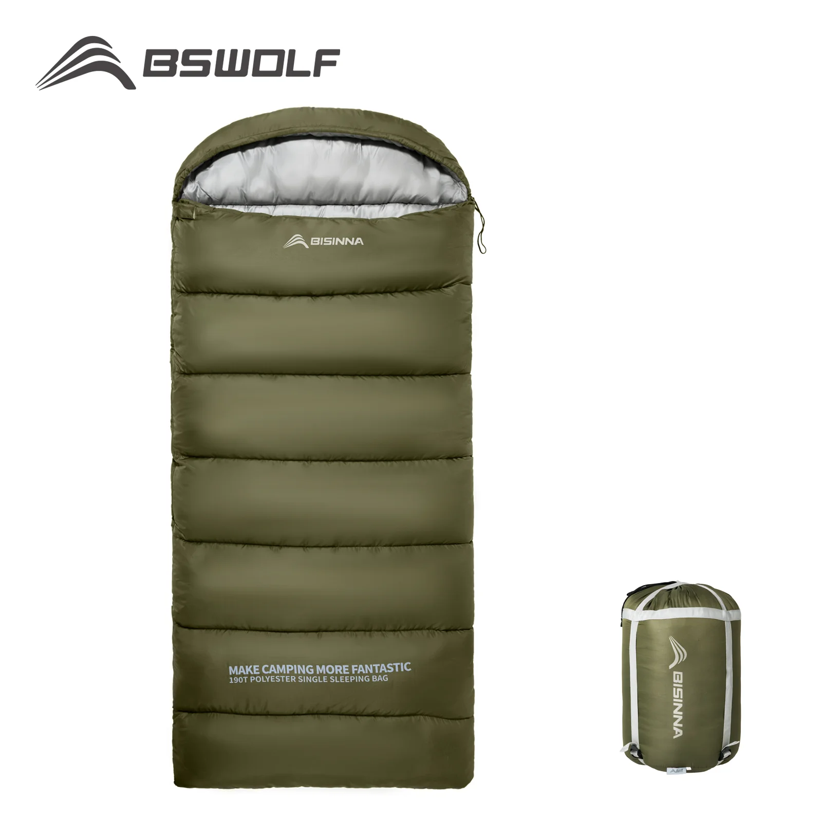 BSWOLF Camping Sleeping Bag Lightweight Warm Envelope Backpacking Adult Graphene Fiber Sleeping Bag for Outdoor Travel Hiking