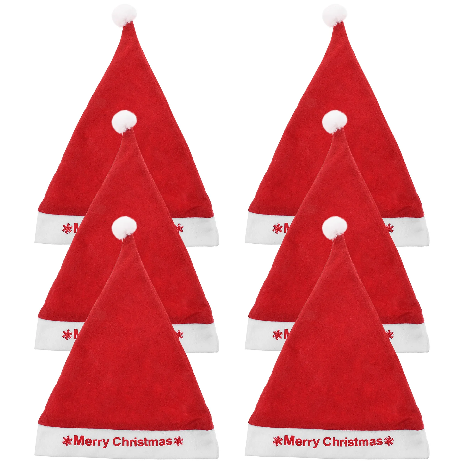 

6 Pcs Velvet Christmas Hat Santas Hats Chritmas Holiday Party Chirstmas Stripe Festive Headwear