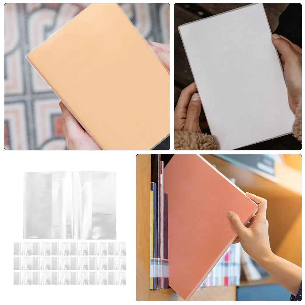 20 Buah Sampul Buku Plastik Lengan Pelindung Bening untuk Buku Teks Buku Catatan Penggunaan Sekolah Sampul Buku Tahan Lama