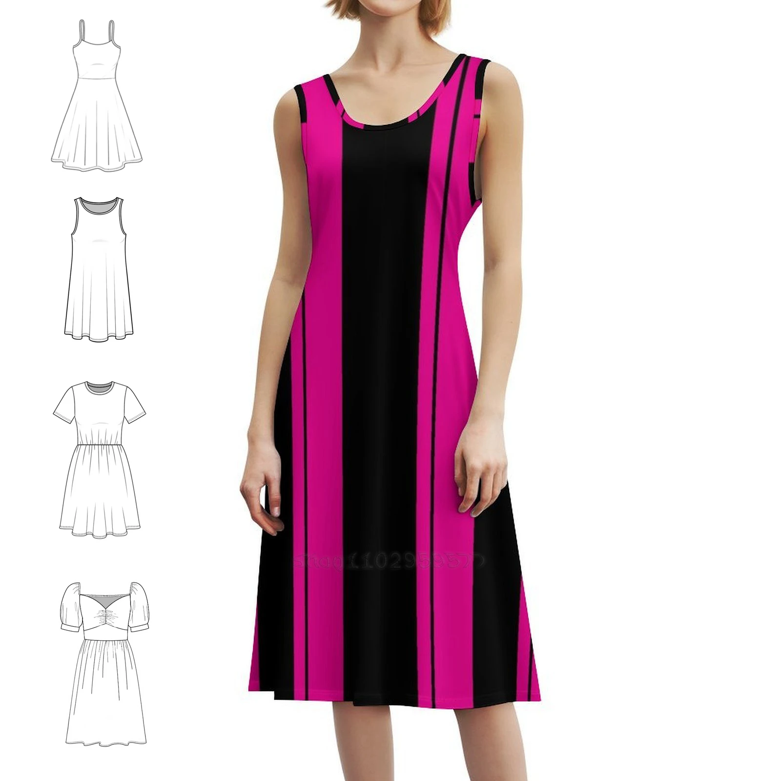 

Розовое и черное сексуальное платье в полоску с узором для женщин, мини-платье для пляжной вечеринки, дня рождения, в полоску, в полоску, в полоску