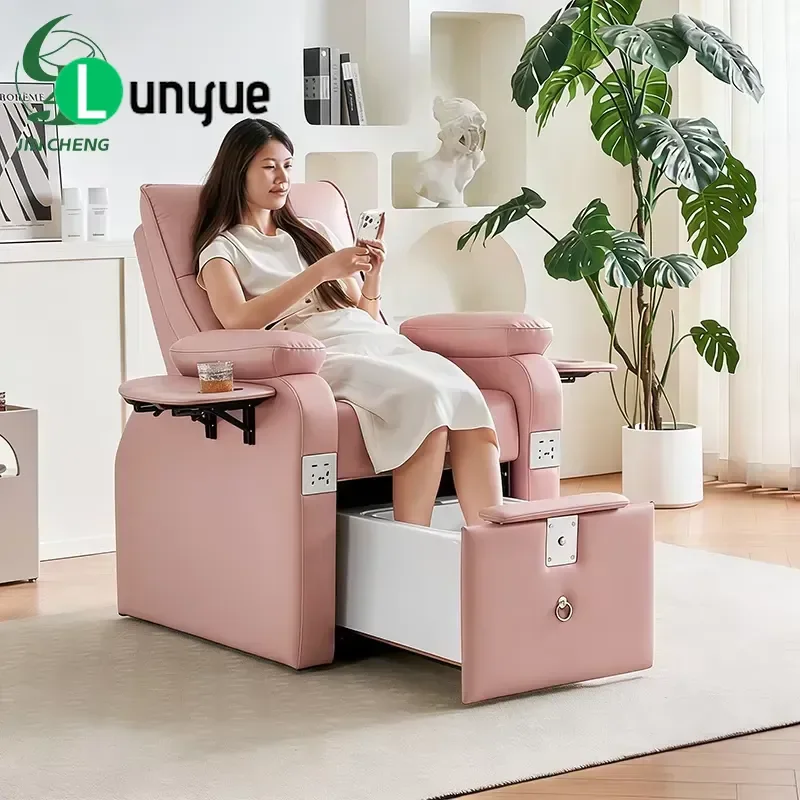 Adjustable Deluxe Foot Therapy Chair Tubular Spa Pedicure Seat for Nail Art Home Use Comfortable Relaxation Furniture