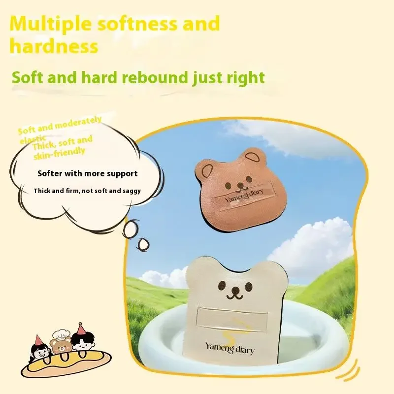 Applicateur de maquillage bouffant de poudre de pain Ultra doux, 2 pièces, bâtons pour la peau, sans perte de poudre, Double face, utilisation humide et sèche avec boîte de rangement