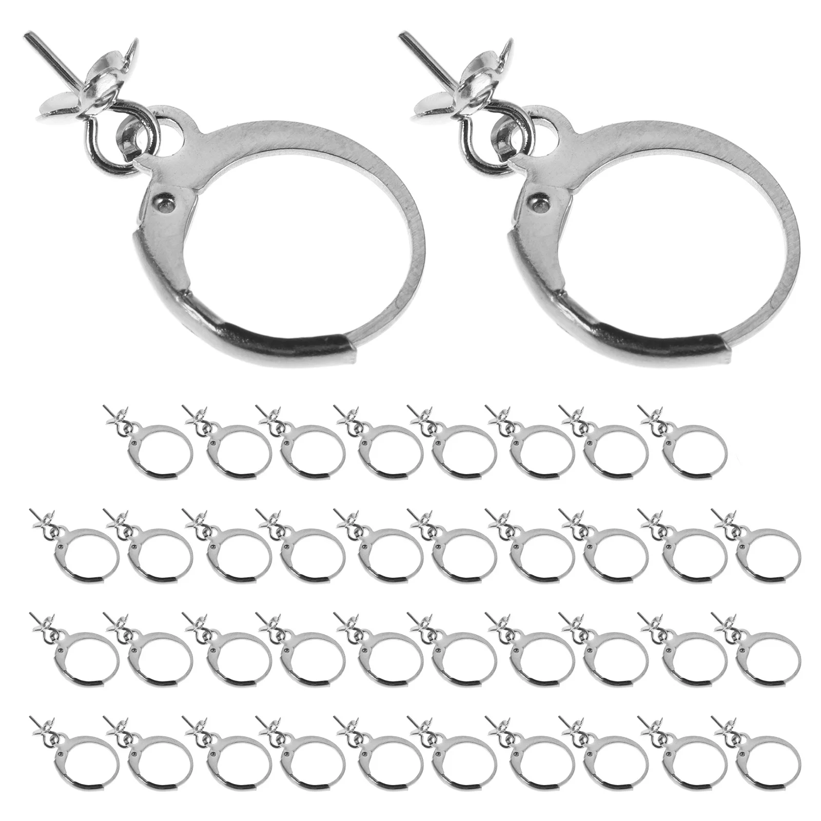 40Pcs Stainless Steel French Hook Earrings Round Lever Back Ear Wire Open Hoop DIY Jewelry Findings for Earring Making Supplies
