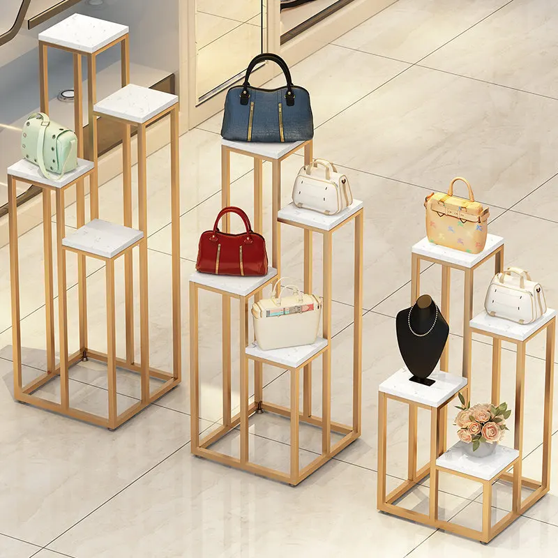 Bag rack, shoe rack, clothing store, home display rack, floor-to-ceiling display, bedroom, store, multi-layer shelf, window.