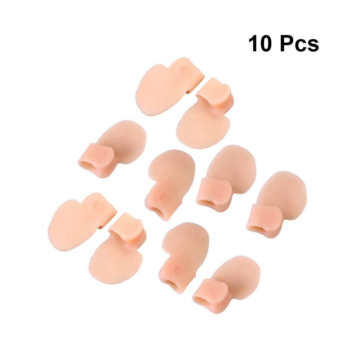 

10 шт. разделители пальцев ног, защита для мизинцев ног для коррекции бурсита бурсита, педикюра телесного цвета, ультра удобные Sebs