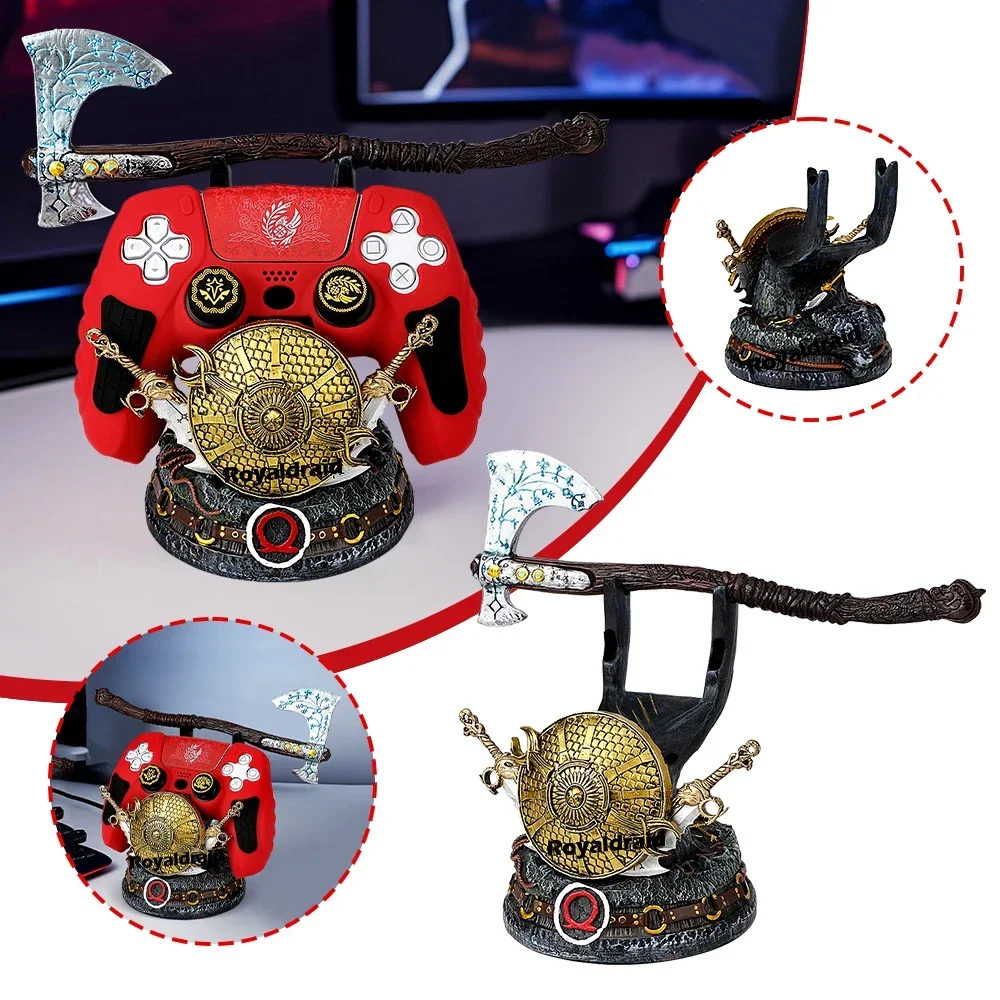 NEW God War Creative Gaming Controller Holder Desktop Decoration Bracket For PS5/PS4/XBOX/Switch Gamepad Game Handle Stand view 4