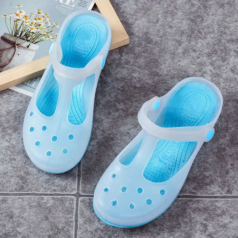 New Style Summer Slippers With A Sense Of Stepping On Poop, Thick-soled Jelly Shoes, Beach Shoes, Waterproof And Slip-resistant